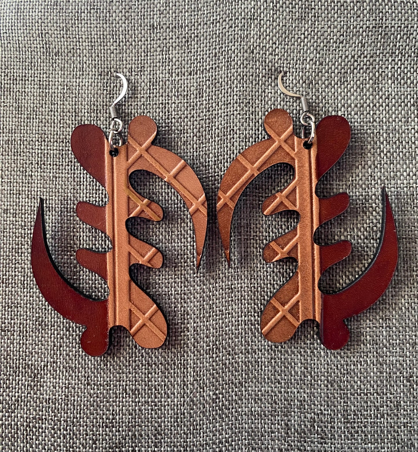 Leather Earrings: Gye Nyame