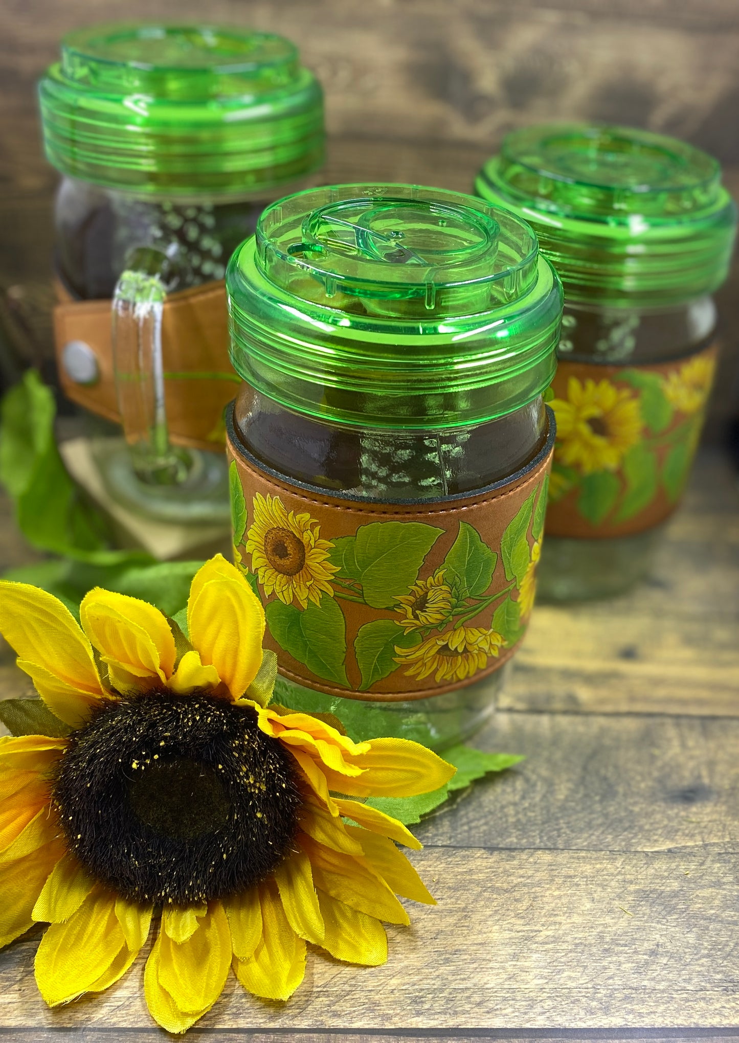 Mason Jar Wraps: Sunflowers